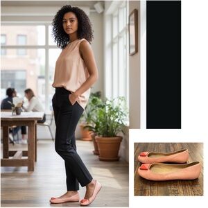 Marc by Marc Jacobs flats peach and orange leather size 37.5 or 6.5 to 7